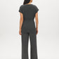 Charcoal Dolman Sleeve Jacquard Tunic Top - Back View - Suzy Shier