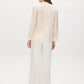 Winter White Relaxed Fit Notch Collar Tuxedo Blouse - Back View - Suzy Shier
