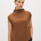Bison Sleeveless Mock Neck Sweater Top - Side Profile View - Suzy Shier