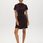 Midnight Plum Velour Mini Dress with Gathered Detail - Woman Wearing Short Sleeve Dress - Suzy Shier