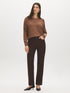 Coffee Bean Straight Leg Colored Denim Pant - Woman Wearing Five-Pocket Denim - Suzy Shier