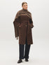 Brown Melange Soft Brushed Scarf with Fringes - Full Body View - Suzy Shier