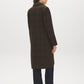 Plaid Brown Faux Wool Single-Breasted Coat - Back View - Suzy Shier