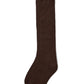 Black Solid Knit Knee Socks - Full View - Suzy Shier