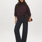 Winetasting Mock Neck Drop Shoulder Sweater - Front View - Suzy Shier