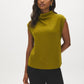 Guacamole Sleeveless Mock Neck Sweater Knit Top - Woman Wearing Soft Boxy Knit Top - Suzy Shier