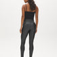 Black Faux Leather Wide Waistband Leggings - Back View - Suzy Shier