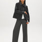 Black Oversized Faux Leather Utility Jacket - Front View - Suzy Shier
