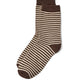 Black/Beige Mini Stripe Knit Socks - Side Profile View - Suzy Shier