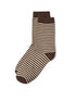 Black/Beige Mini Stripe Knit Socks - Side Profile View - Suzy Shier