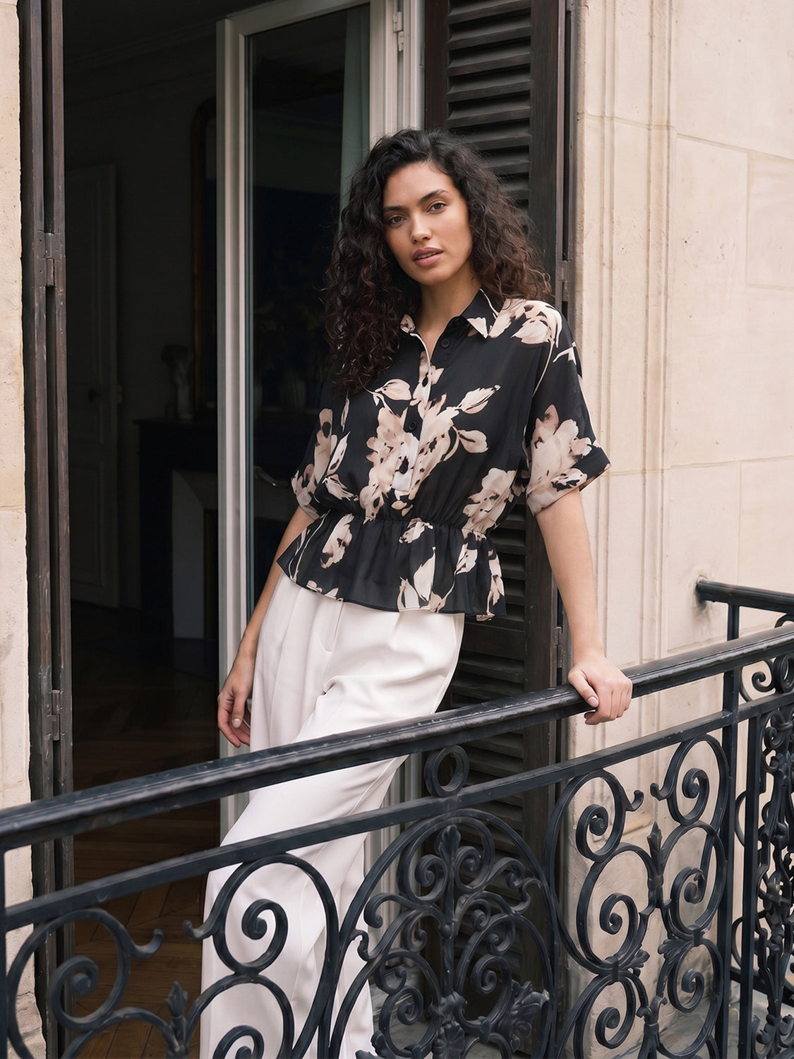 Floral Off-The-Shoulder Chiffon Top – Suzy Shier