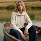 Wind Chime Ribbed Shaker Stitch Sweater - Woman Wearing Large Collar Knitwear - Suzy Shier