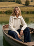 Wind Chime Ribbed Shaker Stitch Sweater - Woman Wearing Large Collar Knitwear - Suzy Shier