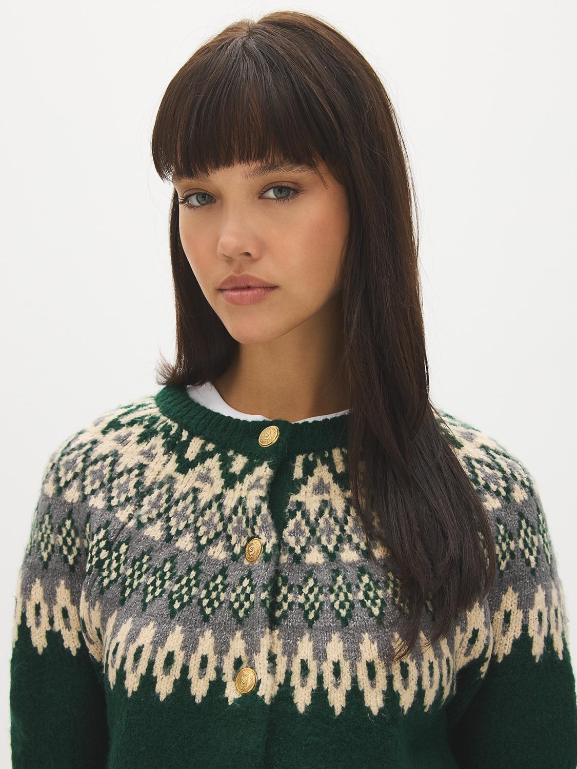 Forest Biome Short Sleeve Raglan Knit Cardigan - Close-up Fabric Detail - Suzy Shier