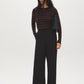 Coffee Bean/Black Stripe Knit Sweater with Snap Button Sleeves - Full Body View - Suzy Shier