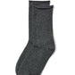 Black Solid Knit Socks - Front View - Suzy Shier