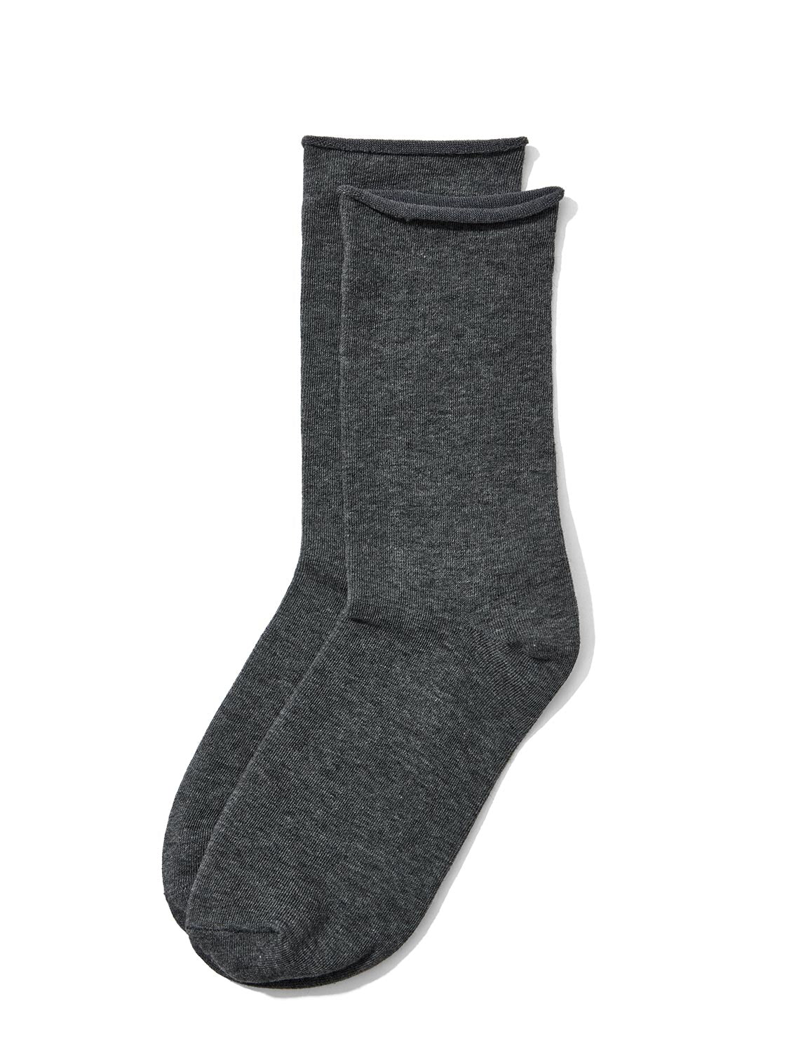 Black Solid Knit Socks - Front View - Suzy Shier