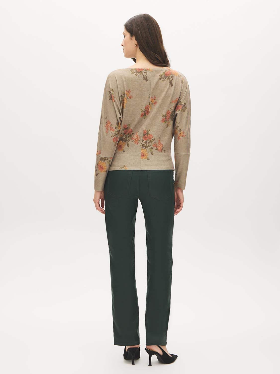 Elmwood Floral Batwing Knit Top - Back View - Suzy Shier