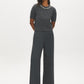 Charcoal Embellished Crew Neck Knit Sweater - Front View - Suzy Shier