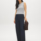Lunar Melange Sleeveless Knit Sweater with Faux Button Placket - Front View - Suzy Shier