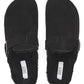 Black Faux Suede Clog with Sherpa Lining - Top View - Suzy Shier