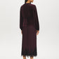Midnight Plum Velour V-Neck Empire Blouse - Back View - Suzy Shier