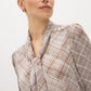 Ashes of Roses Printed Blouse with Neck Tie - Close-up Fabric Detail - Suzy Shier