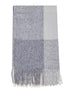 Oatmeal and Cream Soft Brushed Plaid Scarf - Close-up of Fringed Detail - Suzy Shier