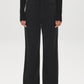 Black Brushed Tencel Straight Leg Pant - Front View - Suzy Shier