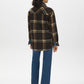 Khaki Plaid Shacket with Front Pockets - Back View - Suzy Shier