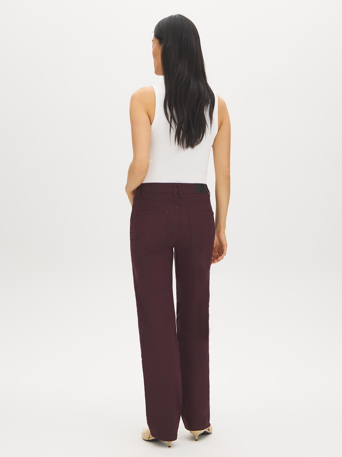 Winetasting Colored Straight Leg Denim Pants - Back View - Suzy Shier