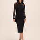 Black Crisscross Halter Mesh Midi Dress - Woman Wearing Elegant Evening Dress - Le Chateau