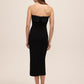 Black Knit Crepe Midi Sheath Dress - Back View - Le Chateau