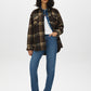 Khaki Plaid Shacket with Front Pockets - Front View - Suzy Shier
