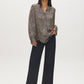 Gardenia Abstract Herringbone V-Neck Tunic Blouse - Front View - Suzy Shier