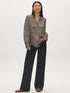 Gardenia Abstract Herringbone V-Neck Tunic Blouse - Front View - Suzy Shier