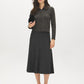 Charcoal Cable Knit Midi Skirt - Woman Wearing Textured Knit Skirt - Suzy Shier