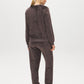 Coffee Diamond Pattern Plush PJ Set - Rear View - Suzy Shier