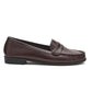 Black Faux Leather Penny Loafer - Side Profile View - Suzy Shier