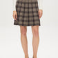 Brown and Beige Houndstooth Knit Flippy Skirt - Front View - Suzy Shier