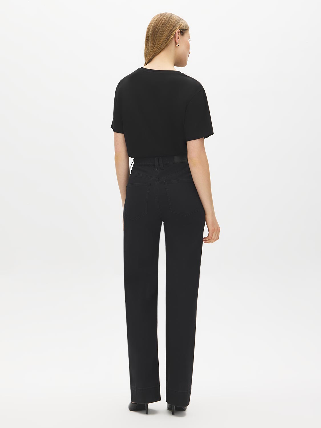 Black Wash Straight Leg Denim - Back View - Suzy Shier