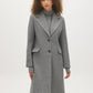 Mid Grey Melange Single-Breasted Faux Wool Coat - Front View - Suzy Shier