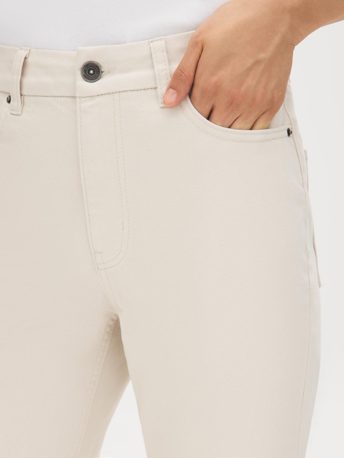 Wind Chime Straight Leg Colored Denim Pants - Pocket Detail - Suzy Shier