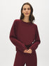 Wine Cloud Fleece Top with Drop Shoulder Sleeves - Suzy Shier