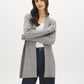 Dolphin Melange Long Cable Knit Open Cardigan - Woman Wearing Textured Knit Sweater - Suzy Shier