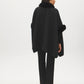 Black Knit Cape with Faux Fur Trim - Back View - Suzy Shier
