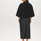 Black Button-Front Knit Sweater with Collar - Back View - Suzy Shier