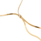 Gold Lariat Snake Chain Necklace - Close-up of Sleek Jewelry Design - Suzy Shier