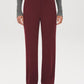 Merlot Mid-Rise Straight Leg Trousers - Woman Wearing Tailored Office Pants - Suzy Shier