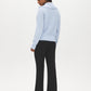 Sky Melange Quarter Zip Cable Knit Sweater - Back View - Suzy Shier